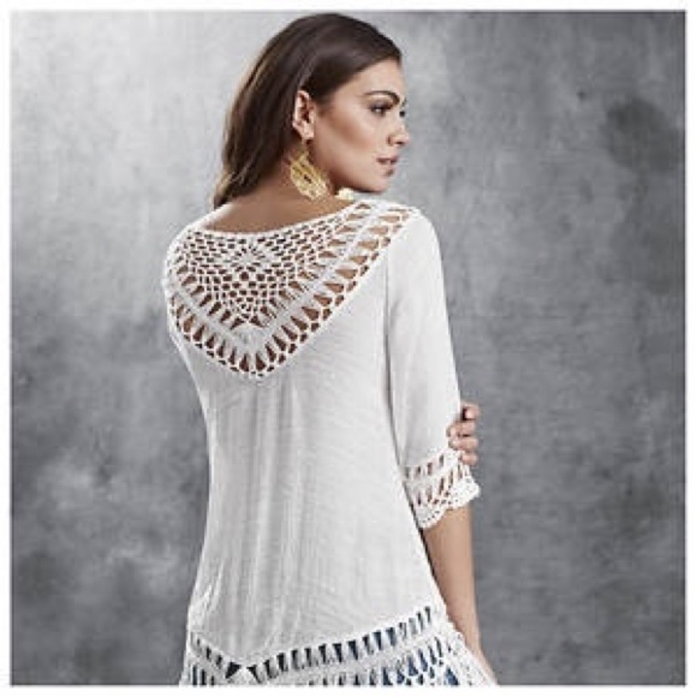 K.Jordan Gauzy Trim Blouse